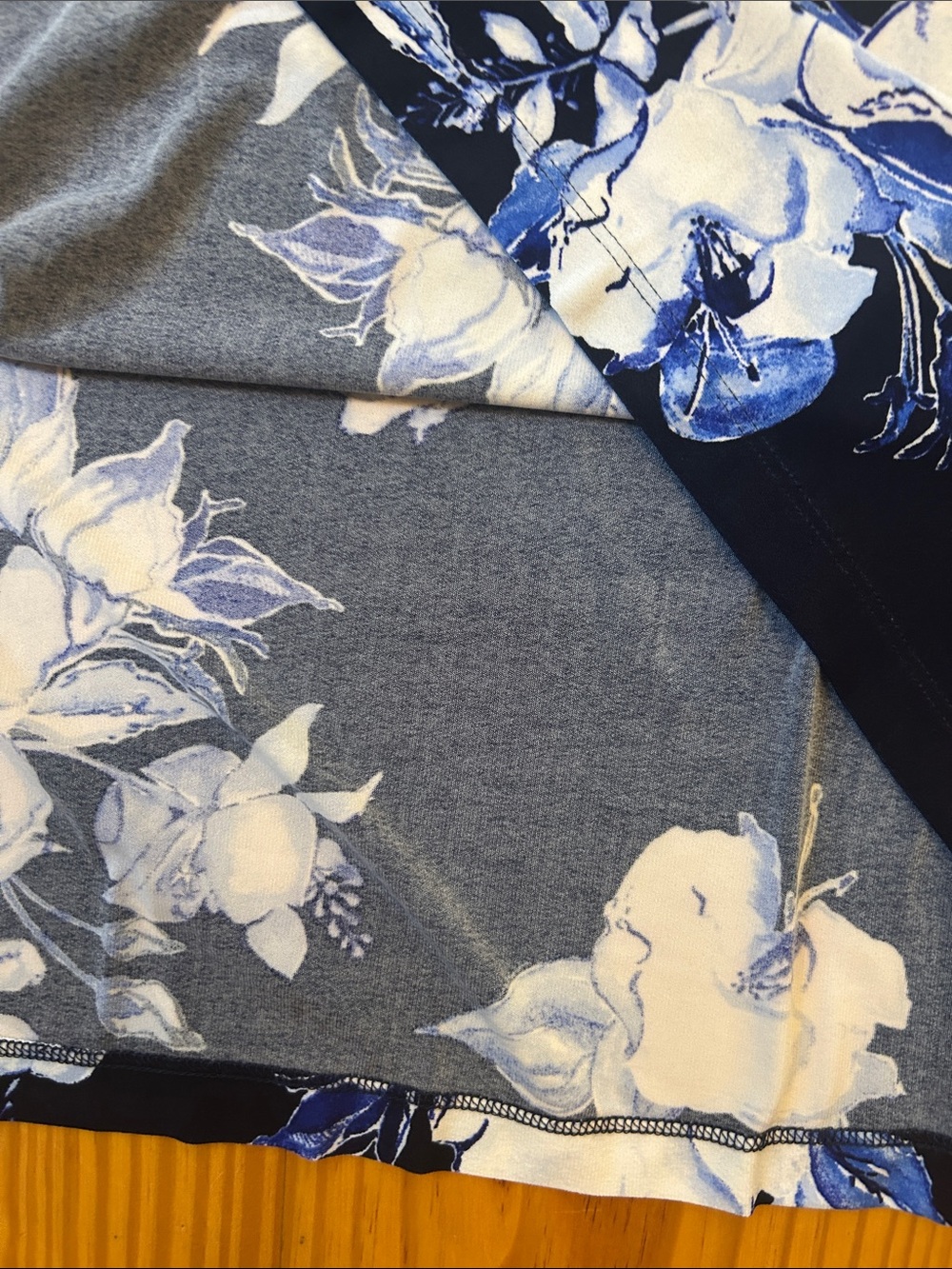 Tommy Bahama Navy Maxi Skirt with White & Blue Floral Print - Picture 3 of 4